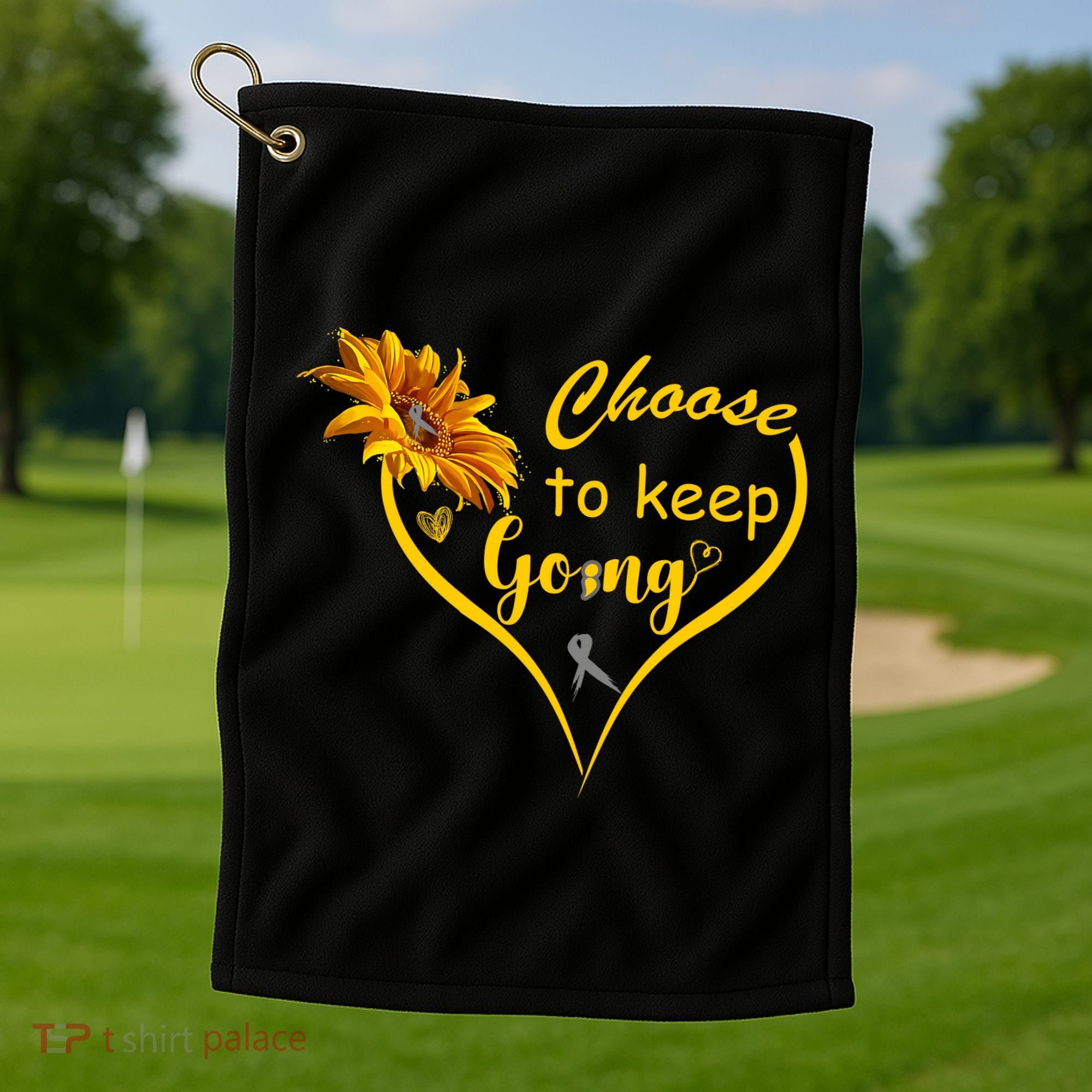 Choose To Keep Going Brain Cancer Awareness Golf Towel