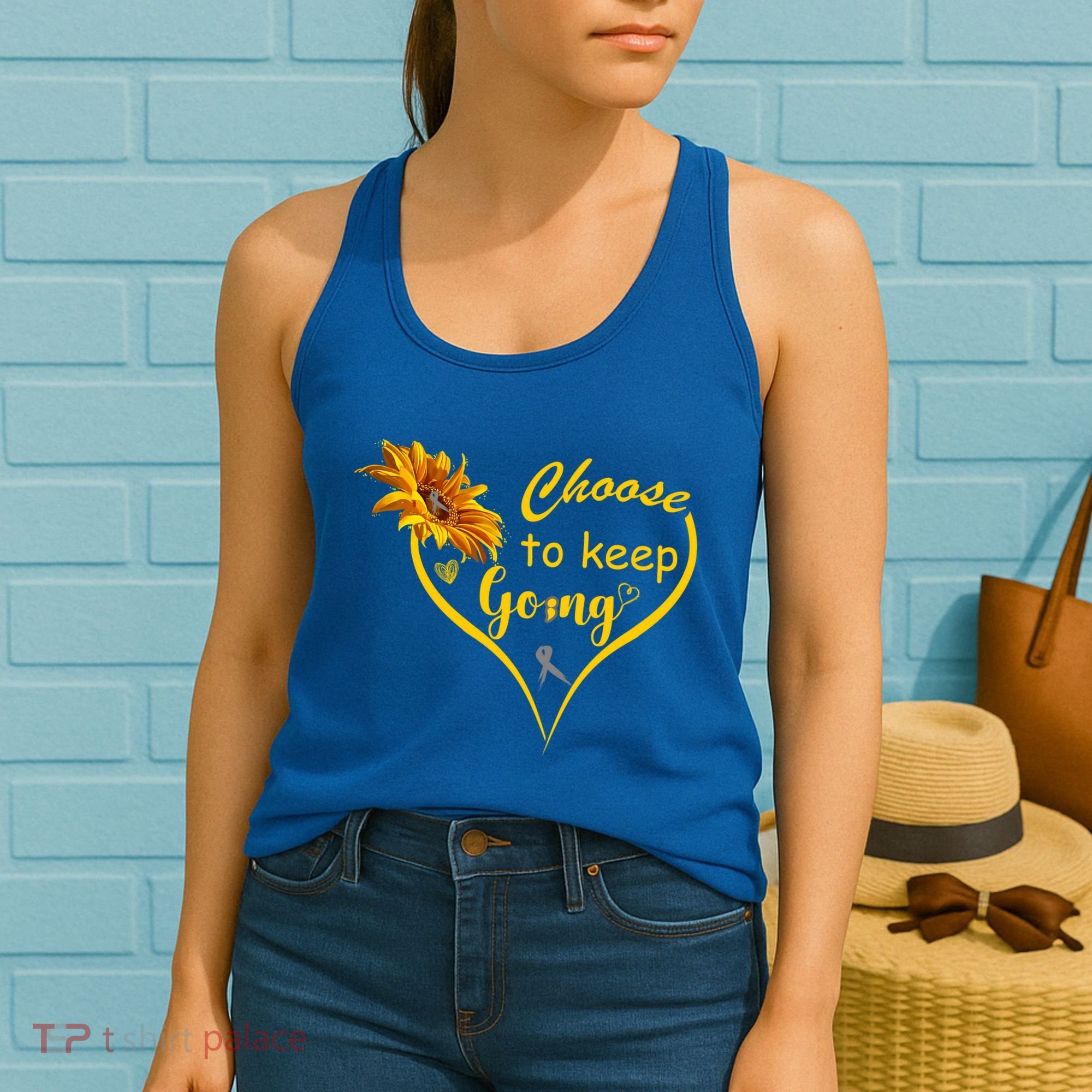 Choose To Keep Going Brain Cancer Awareness Women's Tank Top