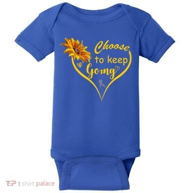 Choose To Keep Going Brain Cancer Awareness Baby Bodysuit
