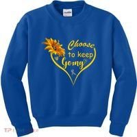 Choose To Keep Going Brain Cancer Awareness Kids Sweatshirt thumb 0