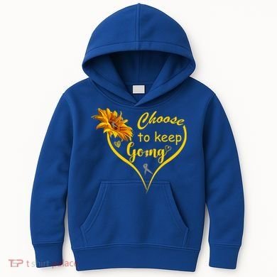 Choose To Keep Going Brain Cancer Awareness Kids Hoodie
