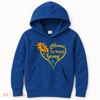Choose To Keep Going Brain Cancer Awareness Kids Hoodie thumb 0