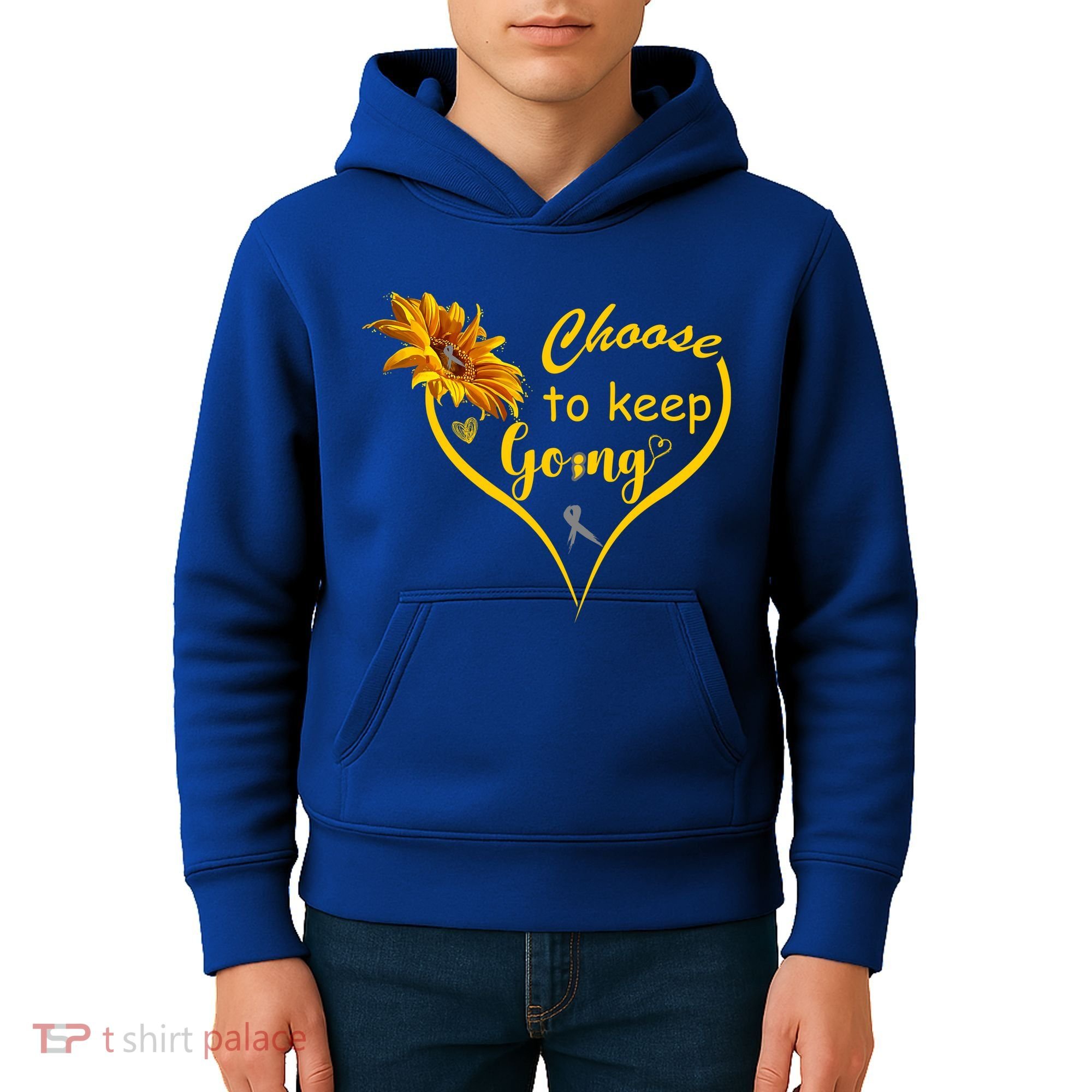 Choose To Keep Going Brain Cancer Awareness Kids Hoodie