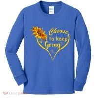 Choose To Keep Going Brain Cancer Awareness Kids Long Sleeve Shirt thumb 0