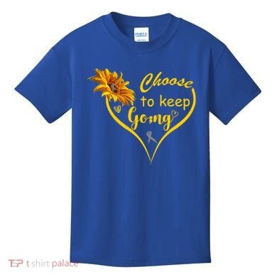 Choose To Keep Going Brain Cancer Awareness Kids T-Shirt