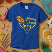Choose To Keep Going Brain Cancer Awareness Kids T-Shirt thumb 3