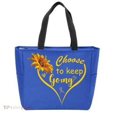 Choose To Keep Going Brain Cancer Awareness Tote Bag