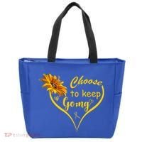 Choose To Keep Going Brain Cancer Awareness Tote Bag thumb 0