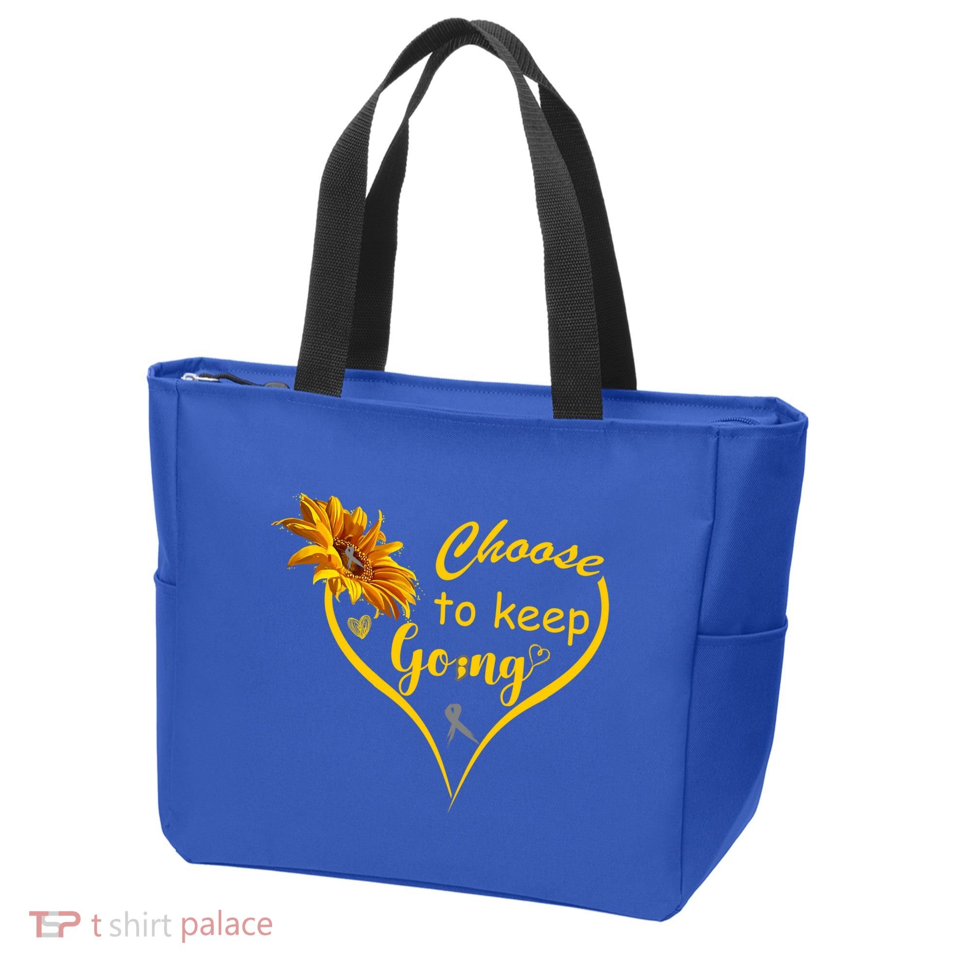 Choose To Keep Going Brain Cancer Awareness Tote Bag