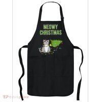 Christmas Tree Knocked Over By Gray Tabby Cat Meowy Xmas Apron thumb 0