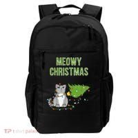 Christmas Tree Knocked Over By Gray Tabby Cat Meowy Xmas Backpack thumb 0