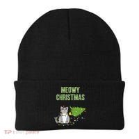 Christmas Tree Knocked Over By Gray Tabby Cat Meowy Xmas Beanie thumb 0