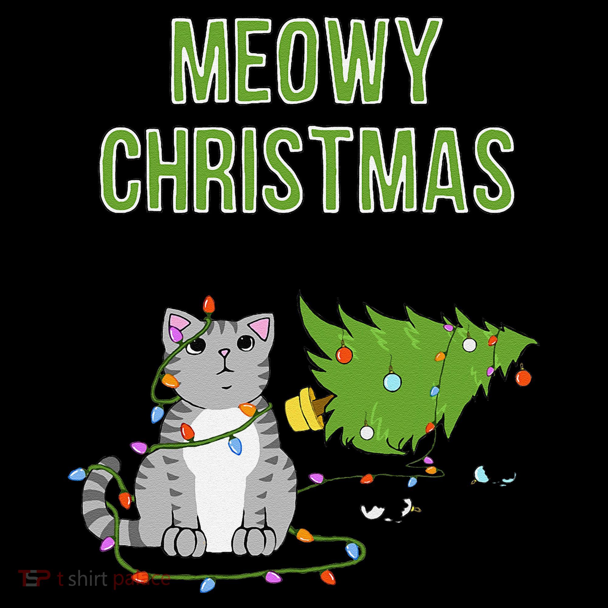 Christmas Tree Knocked Over By Gray Tabby Cat Meowy Xmas Women's Hoodie