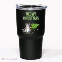 Christmas Tree Knocked Over By Gray Tabby Cat Meowy Xmas Tumbler thumb 0