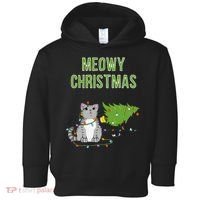 Christmas Tree Knocked Over By Gray Tabby Cat Meowy Xmas Toddler Hoodie thumb 0