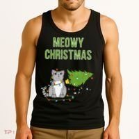 Christmas Tree Knocked Over By Gray Tabby Cat Meowy Xmas Tank Top thumb 3