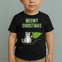 Christmas Tree Knocked Over By Gray Tabby Cat Meowy Xmas Toddler T-Shirt thumb 2