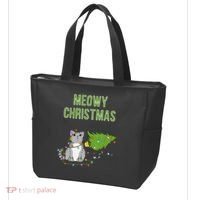 Christmas Tree Knocked Over By Gray Tabby Cat Meowy Xmas Tote Bag thumb 3