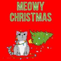 Christmas Tree Knocked Over By Gray Tabby Cat Meowy Xmas Santa Hat thumb 1