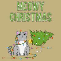 Christmas Tree Knocked Over By Gray Tabby Cat Meowy Xmas Kids T-Shirt thumb 2