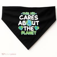 Cute This Kid Cares About The Planet USA-Made Doggie Bandana thumb 0
