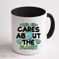 Cute This Kid Cares About The Planet Coffee Mug thumb 1