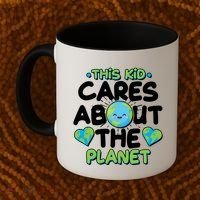 Cute This Kid Cares About The Planet Coffee Mug thumb 2