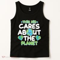 Cute This Kid Cares About The Planet Tank Top thumb 2