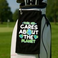 Cute This Kid Cares About The Planet Golf Towel thumb 2