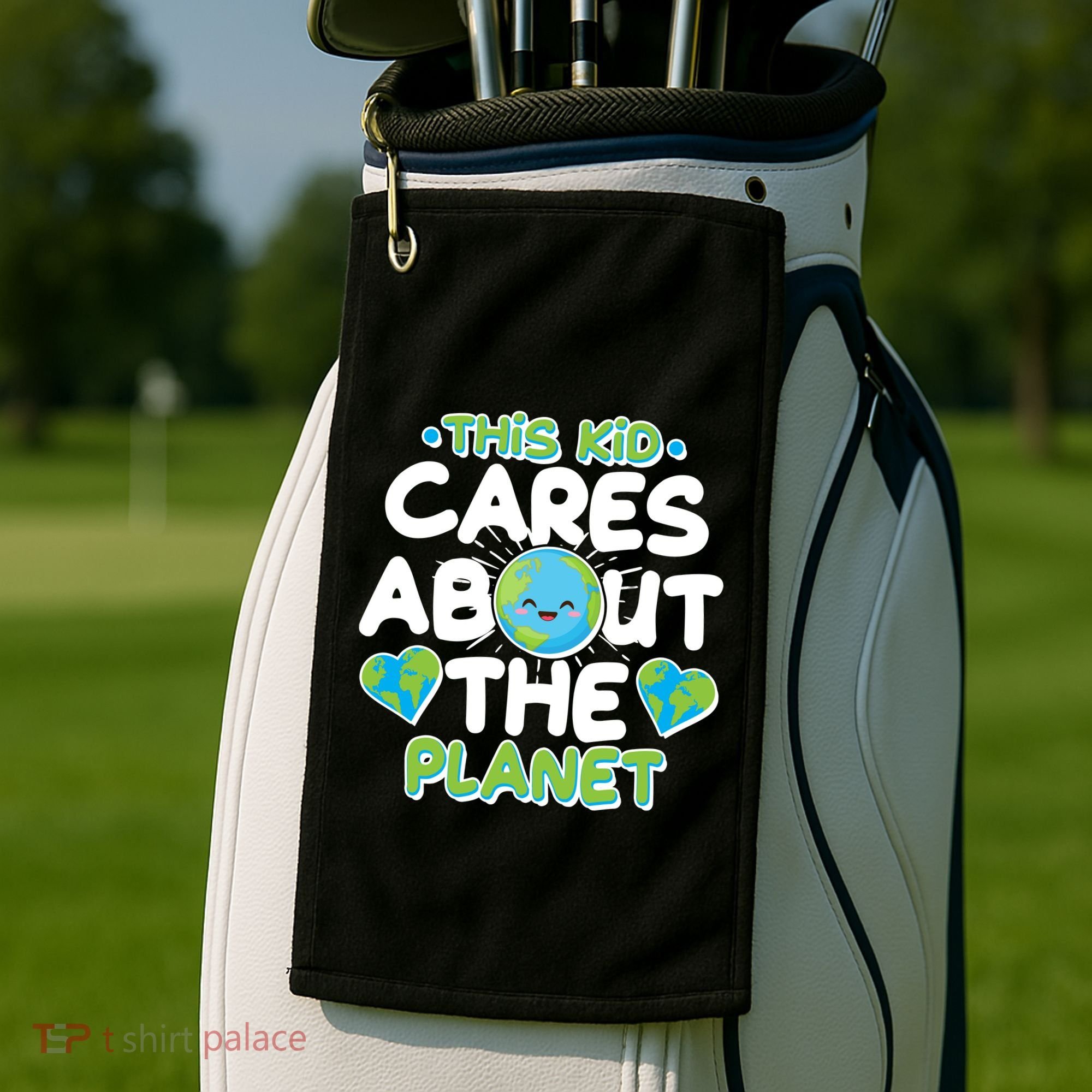 Cute This Kid Cares About The Planet Golf Towel