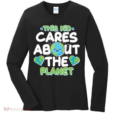 Cute This Kid Cares About The Planet Women's Long Sleeve Shirt