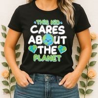 Cute This Kid Cares About The Planet Women's T-Shirt thumb 2