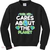 Cute This Kid Cares About The Planet Kids Sweatshirt thumb 0