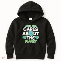 Cute This Kid Cares About The Planet Kids Hoodie thumb 0