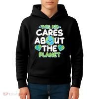 Cute This Kid Cares About The Planet Kids Hoodie thumb 4