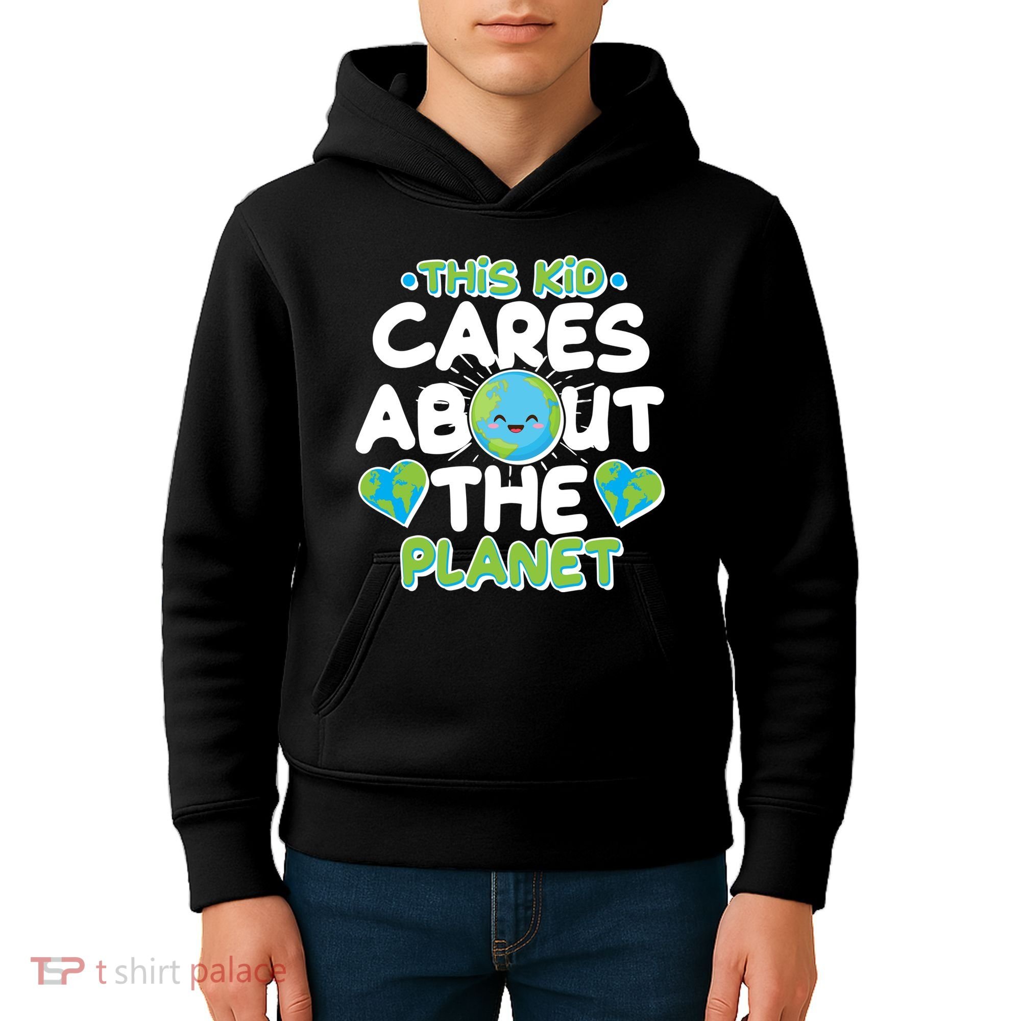 Cute This Kid Cares About The Planet Kids Hoodie