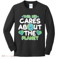 Cute This Kid Cares About The Planet Kids Long Sleeve Shirt thumb 0
