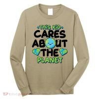 Cute This Kid Cares About The Planet Long Sleeve Shirt thumb 0