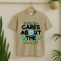 Cute This Kid Cares About The Planet T-Shirt thumb 2