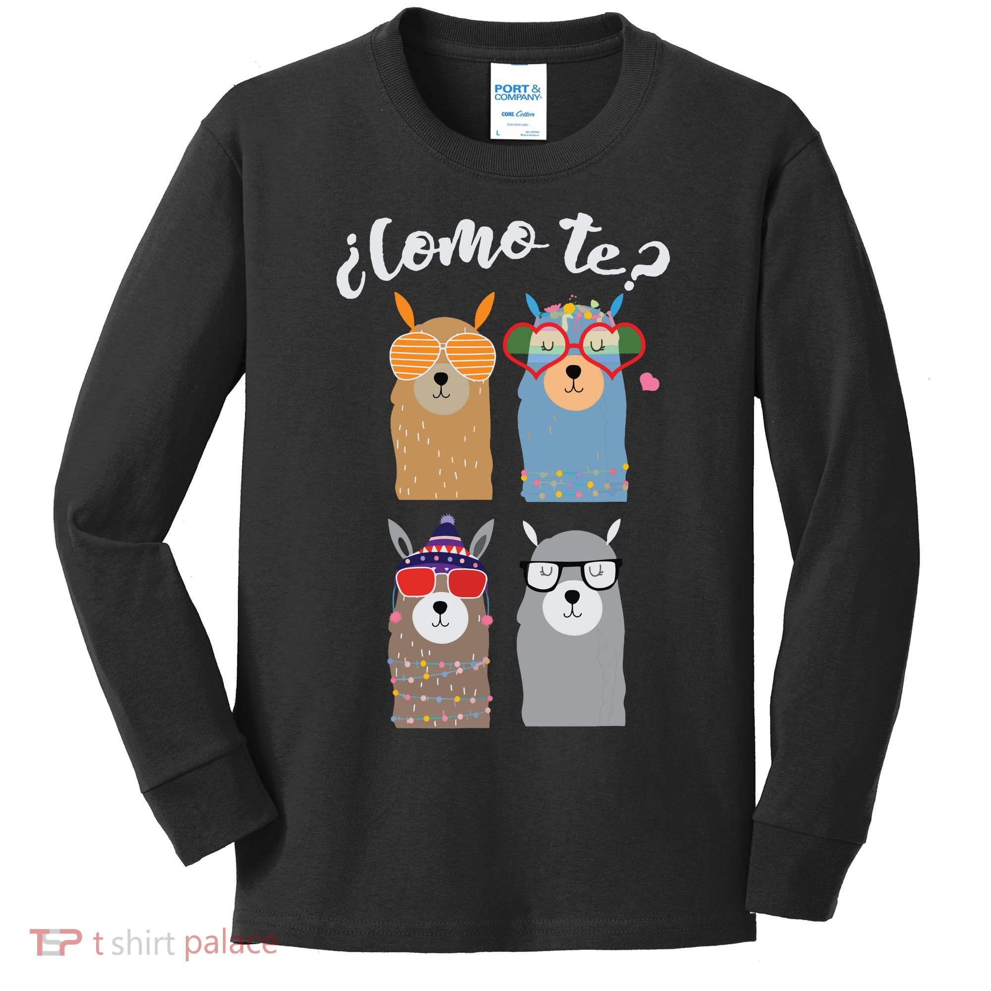 Como Te Llamas Funny Student Spanish Teacher Kids Long Sleeve Shirt