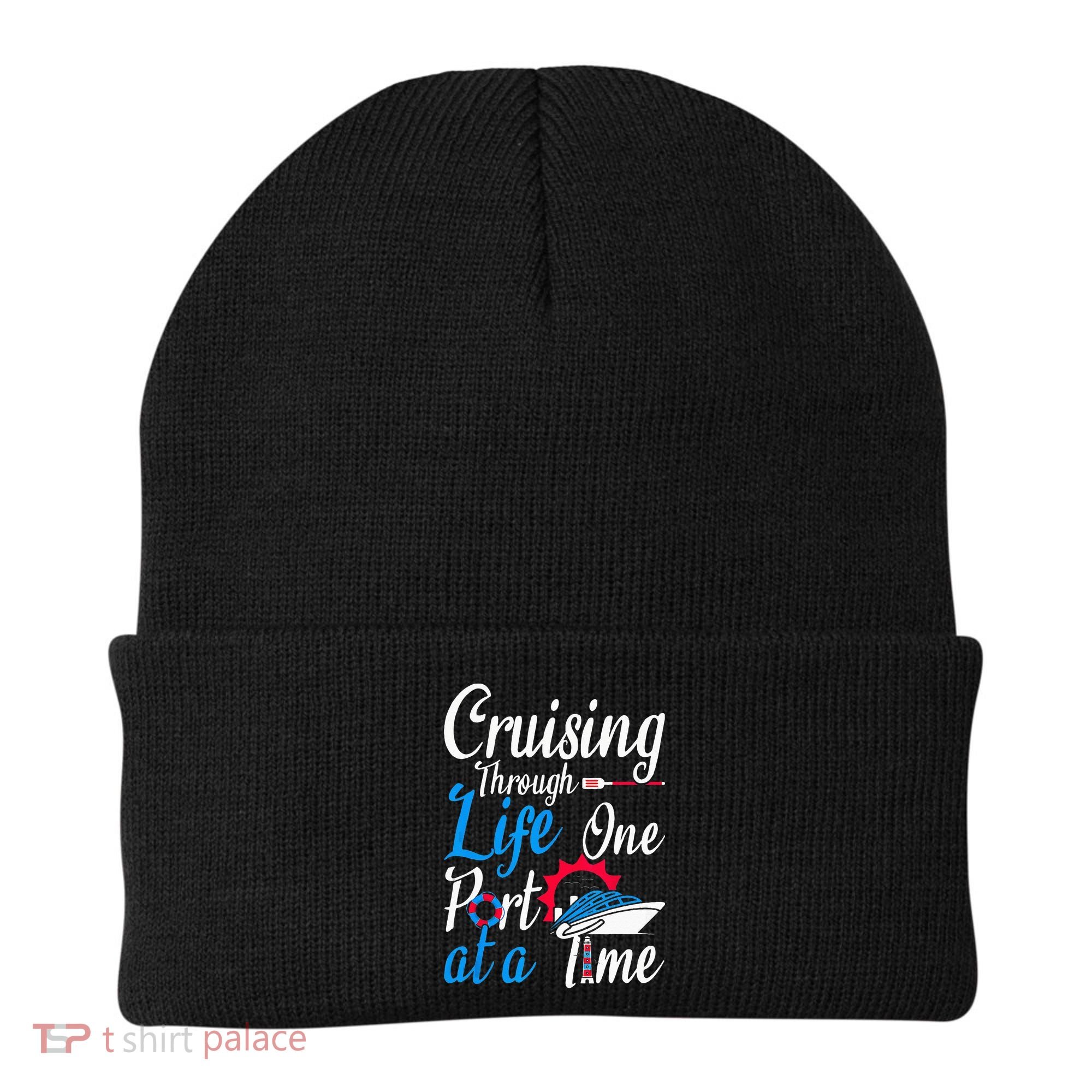 Cruising Through Life One Port At A Time Boating Cruise Trip Beanie
