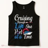 Cruising Through Life One Port At A Time Boating Cruise Trip Tank Top thumb 2