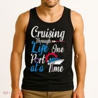 Cruising Through Life One Port At A Time Boating Cruise Trip Tank Top thumb 3
