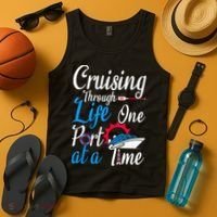 Cruising Through Life One Port At A Time Boating Cruise Trip Tank Top thumb 4