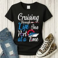 Cruising Through Life One Port At A Time Boating Cruise Trip Women's T-Shirt thumb 3