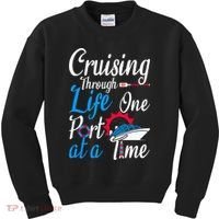 Cruising Through Life One Port At A Time Boating Cruise Trip Kids Sweatshirt thumb 0