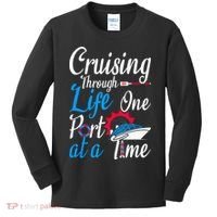 Cruising Through Life One Port At A Time Boating Cruise Trip Kids Long Sleeve Shirt thumb 0