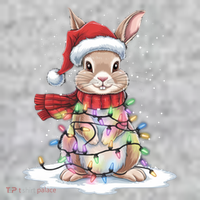Christmas Tree Lights Rabbit Santa Hat Holiday Xmas Gift The Baniff Cuffed Pom Beanie thumb 2
