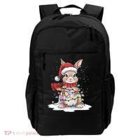 Christmas Tree Lights Rabbit Santa Hat Holiday Xmas Gift Backpack thumb 0