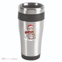 Christmas Tree Lights Rabbit Santa Hat Holiday Xmas Gift 16oz Travel Tumbler thumb 0
